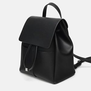Like new Zara faux leather black backpack